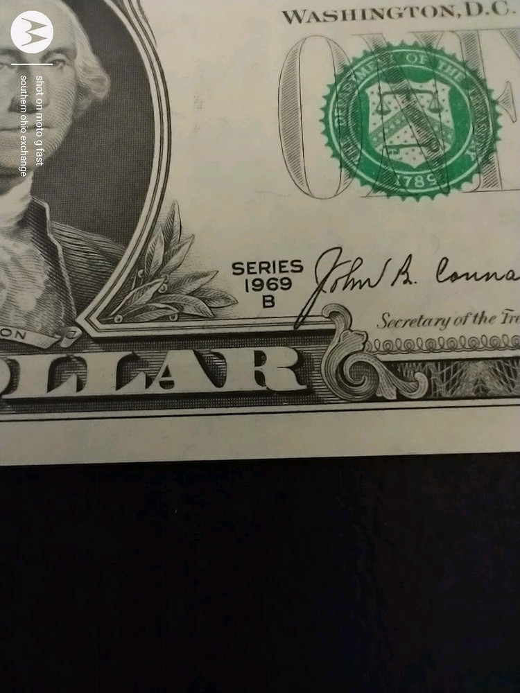 *Rare* 1969-B Gem Unc Binary Low Serial Crisp US Note With Ink Smudge Nice*