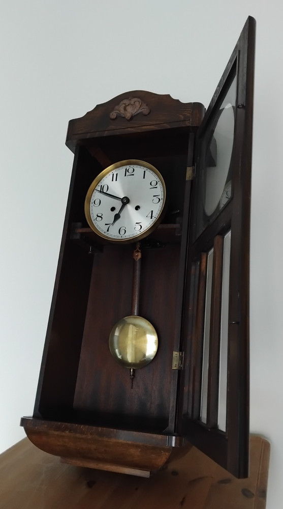 Junghans Vintage RA Pendulum German Wall Clock Oak Case