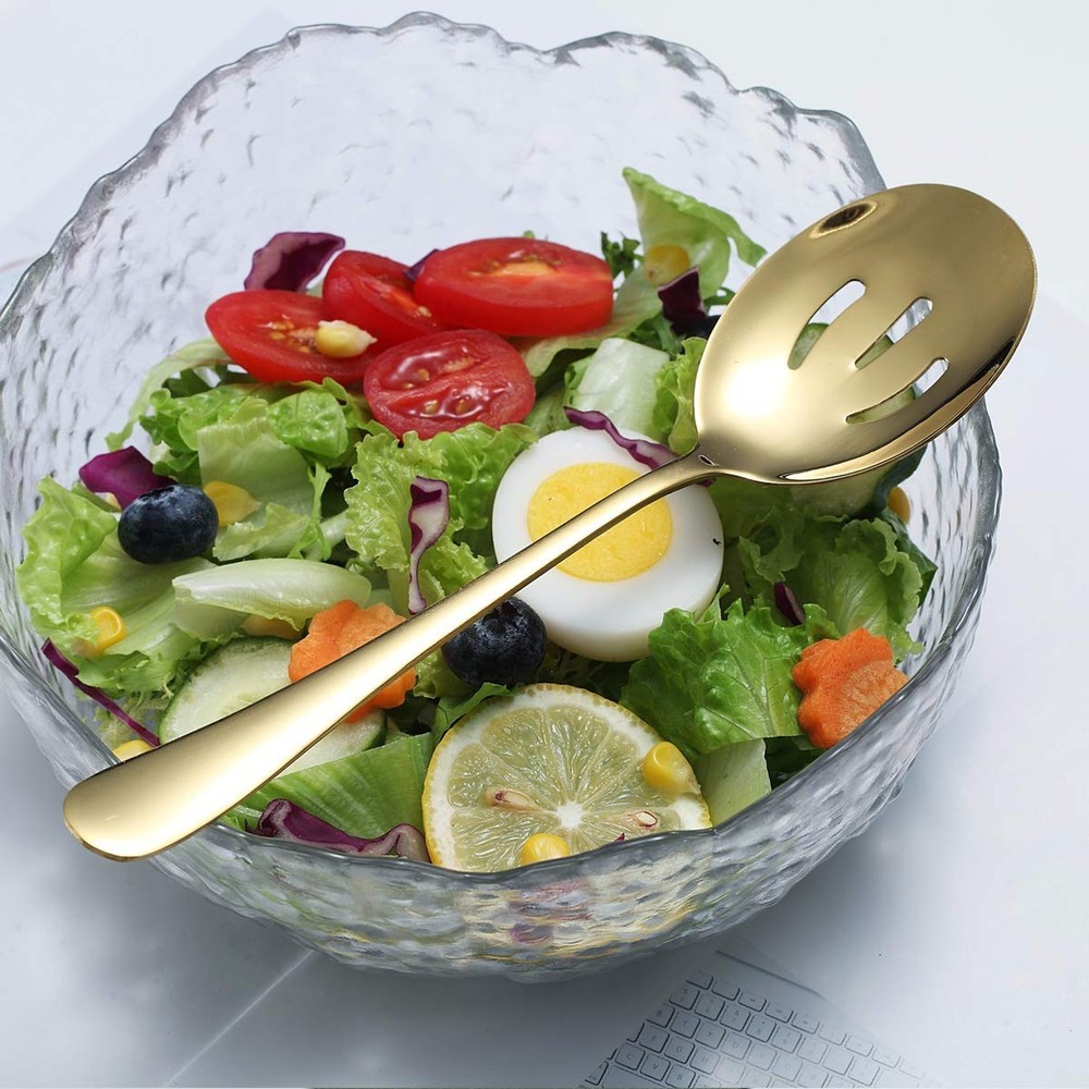 Gold Serving Spoons 4 Pieces, Kyraton Titanium Plating Serving Spoon, Include...