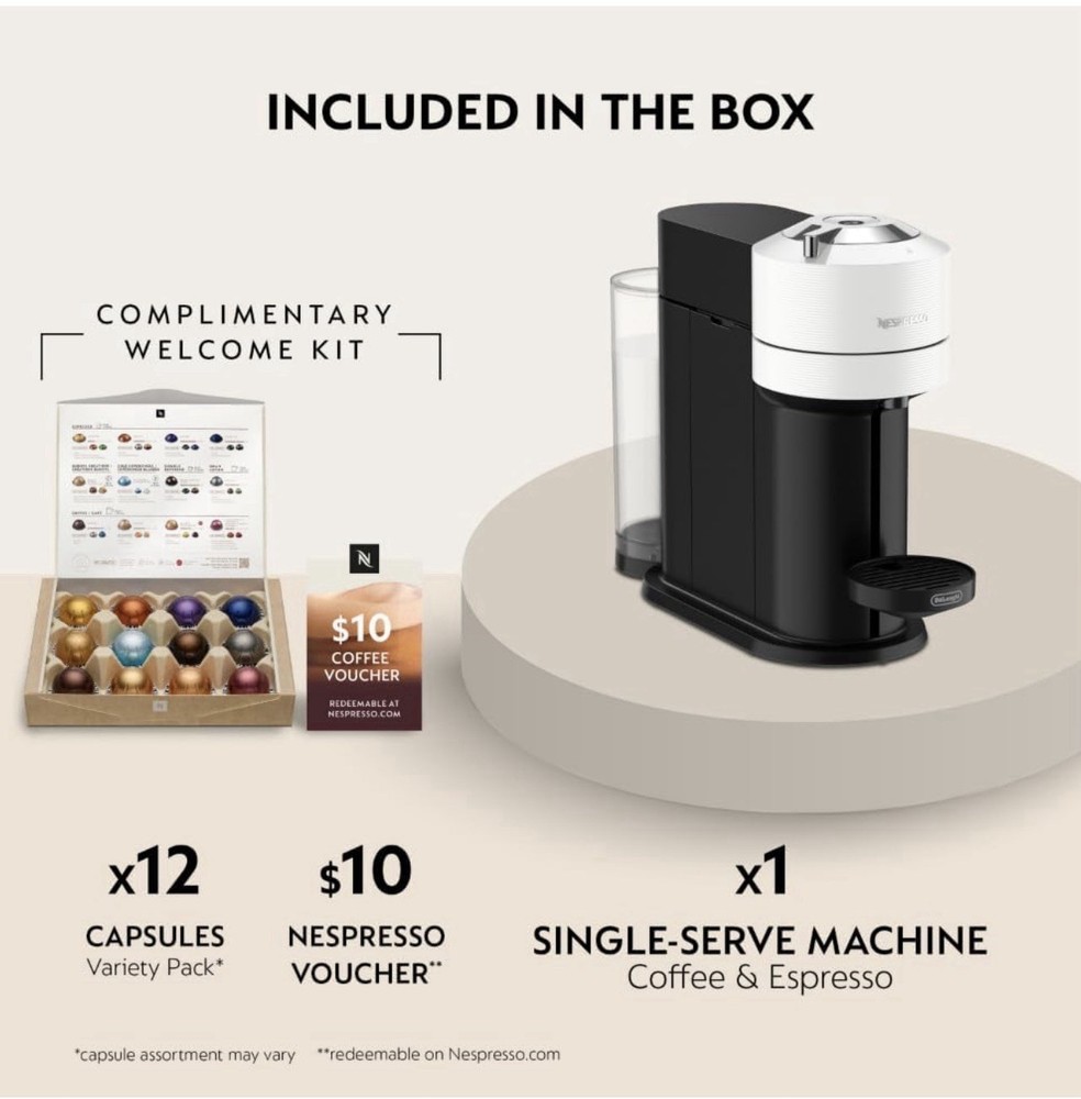 Nespresso Vertuo Next Coffee and Espresso Machine - White