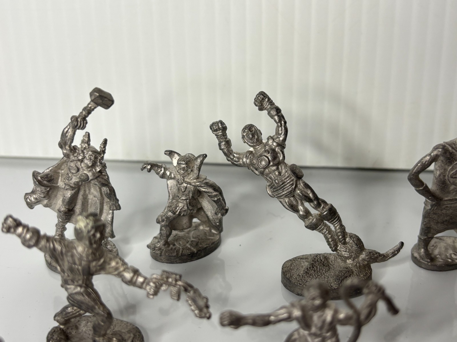 Vintage 80s Lot 27 Pc Pewter Mini MCG 1984 D&D Marvel Comic Superhero Figurines