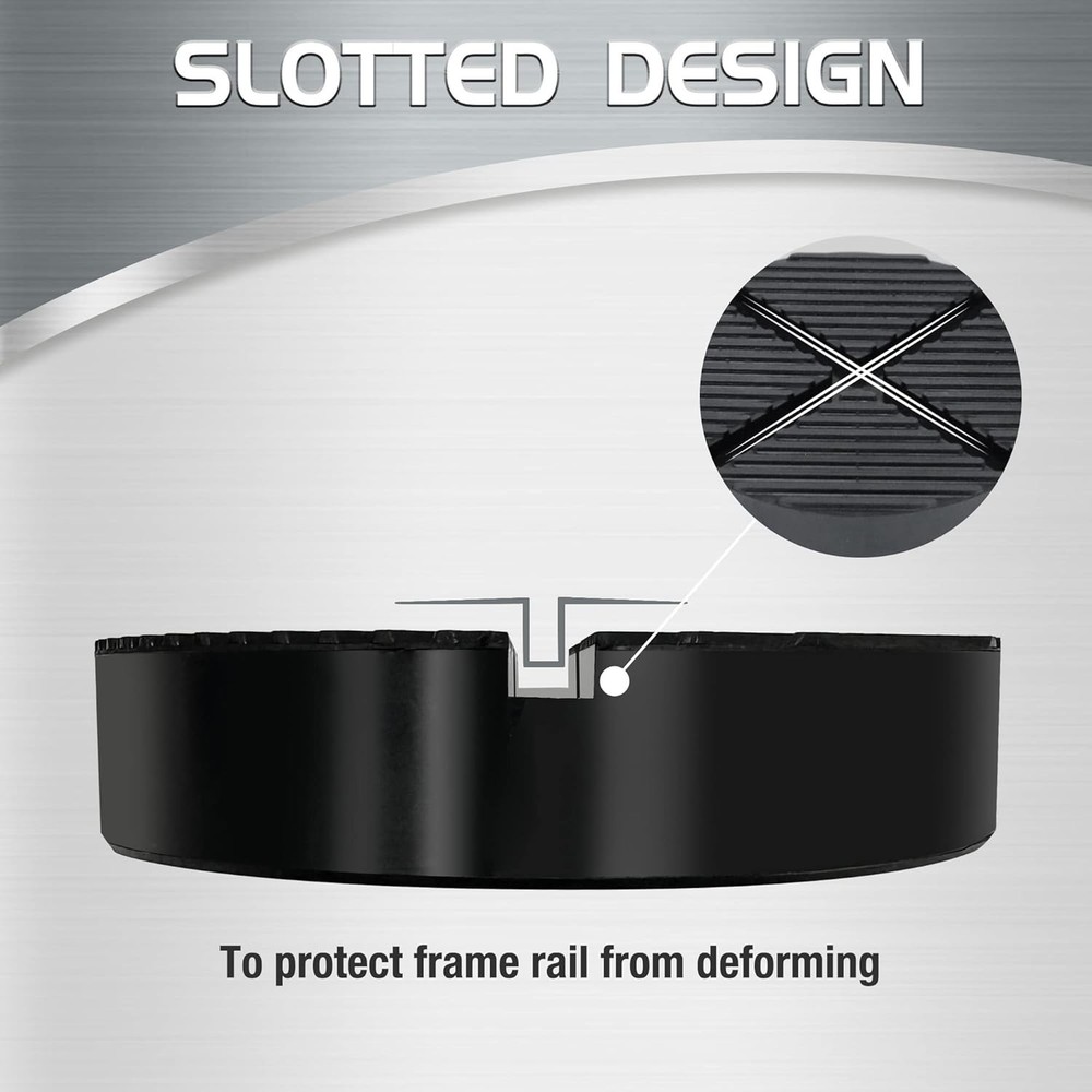 Slotted Design Jack Pad Adapter - Protect Vehicle Frame with Durable Rubber
