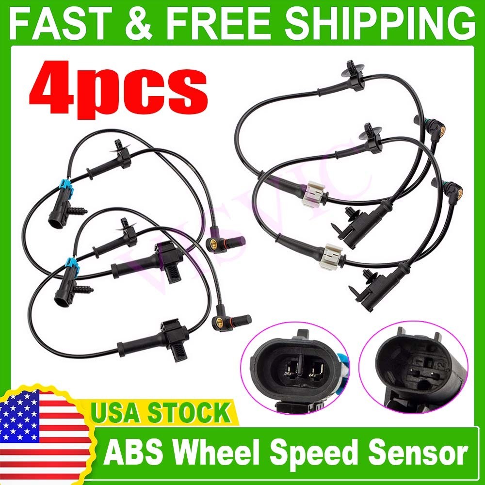 Front and Rear Left & Right ABS Wheel Speed Sensor 2 Pair for Chevy Silverado...