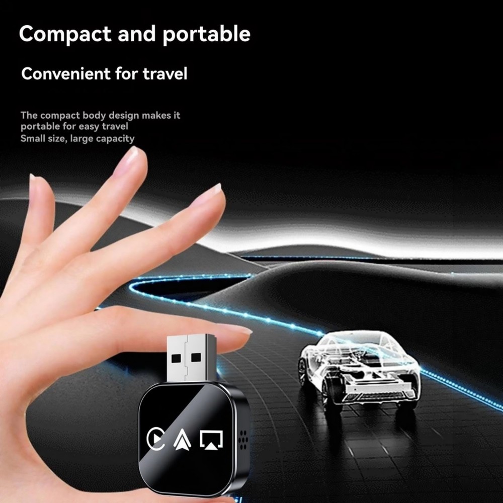 Plug Play Wireless CarPlay Adapter 3-in-1 Dongle for iOS Android Auto Bluetooth