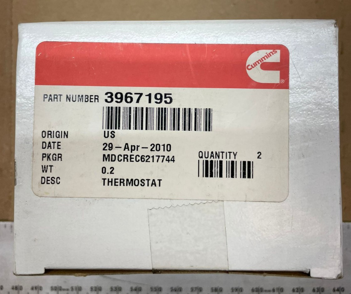 Cummins Thermostat PN: 3967195