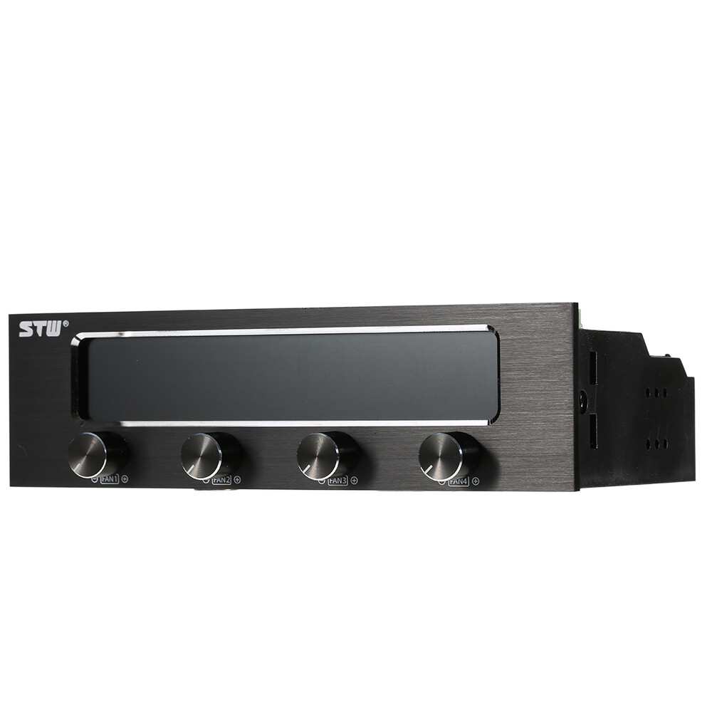 PC CPU 4 Channel Fan Controller Speed Control Adjuster LCD Cooling Front Panel