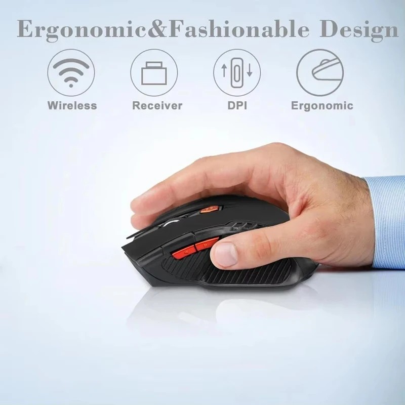 2.4GHz Wireless Gaming Mouse USB Optical DPI Adjustable 6 Button PC Laptop