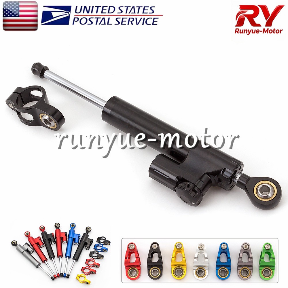 255mm Adjustable Motorcycle Steering Damper Stabilizer Linear Control Universal
