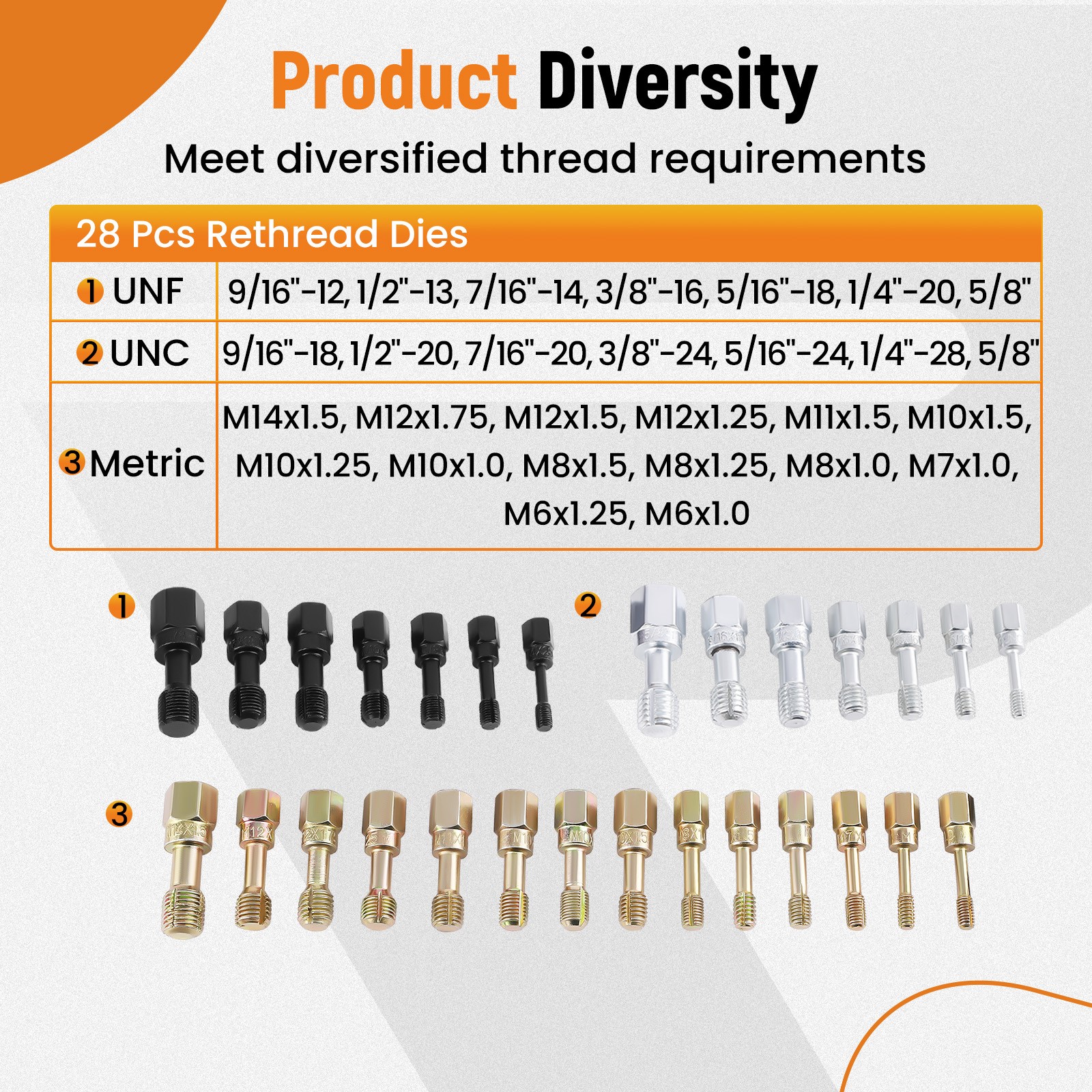 61pc Universal Thread Chaser Set for Automotive/Machinery UNC/UNF/Metric + Files