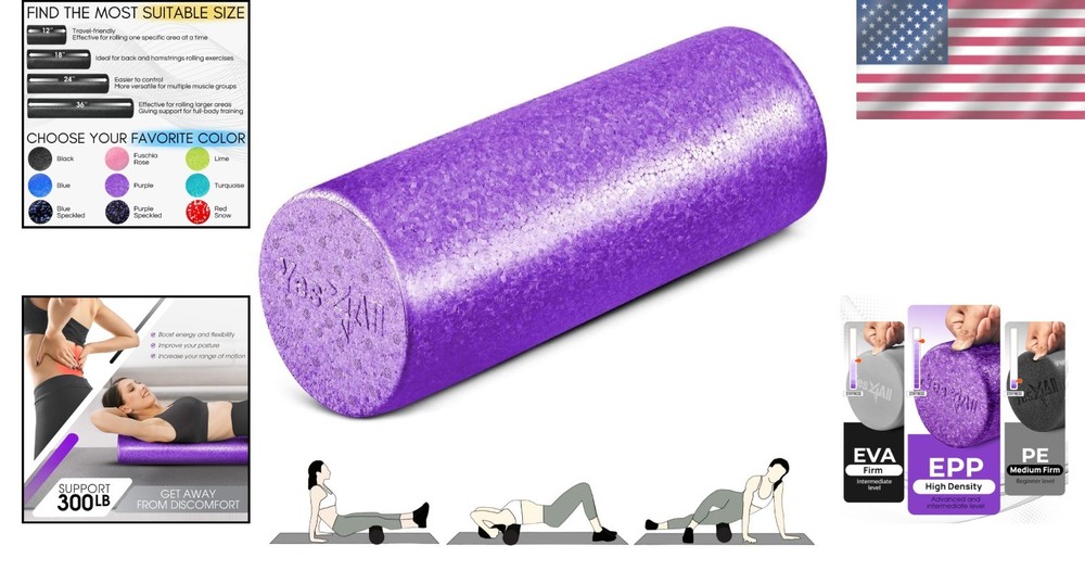 Versatile 18-Inch EPP Foam Roller: Back Pain Relief & Flexibility Enhancement