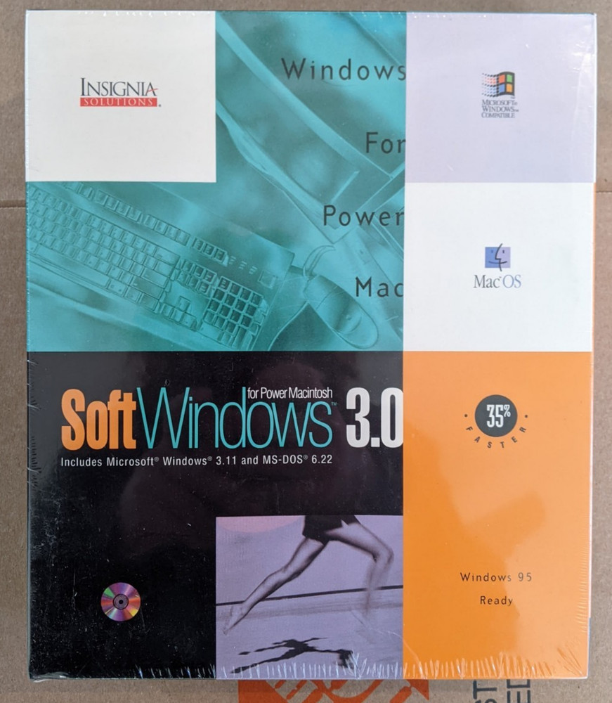 Insignia Solutions SoftWindows 3.0 for Power Macintosh CD NEW/SEALED