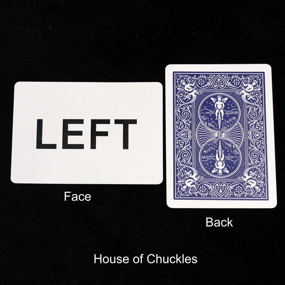 Left, Bicycle Printed Gaff Card, Blue