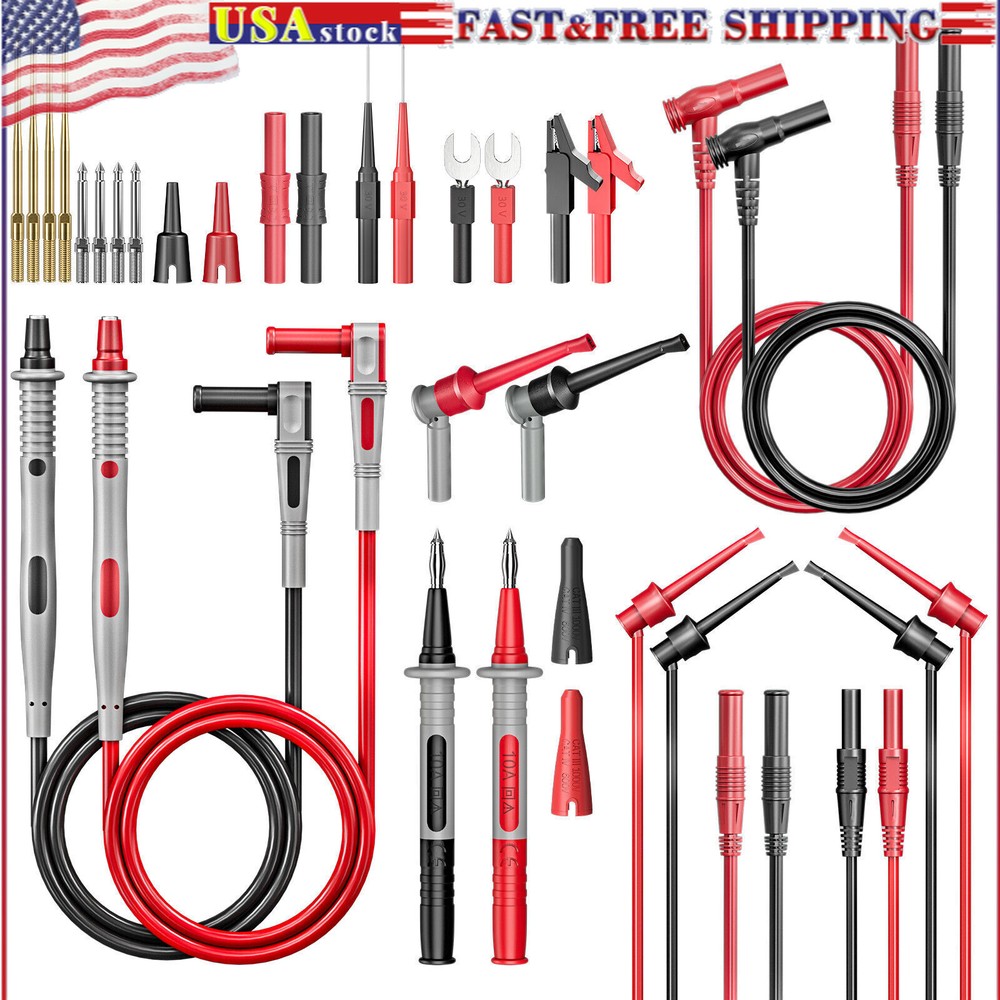 28PCS Multimeter Test Leads Kit  Alligator Clip Test Hook Clip Piercing Probe