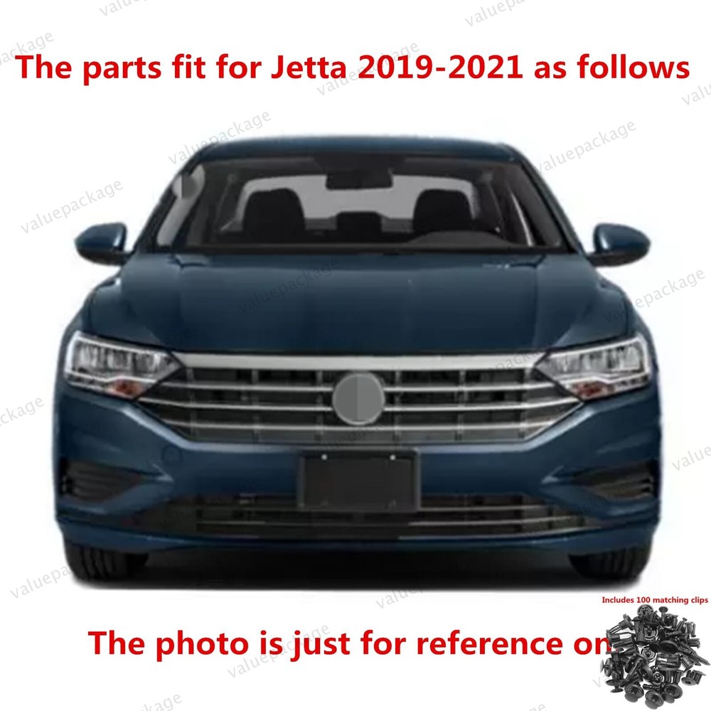 11PC For Jetta 2019-2021 Upper Lower Grille Mesh Bumper Retainer Support Bracket