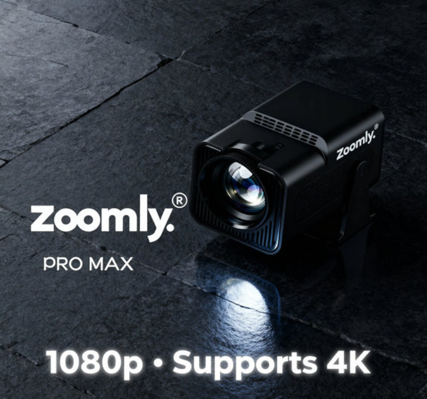 Zoomly Pro Max Smart Projector 4K Ceiling or Wall