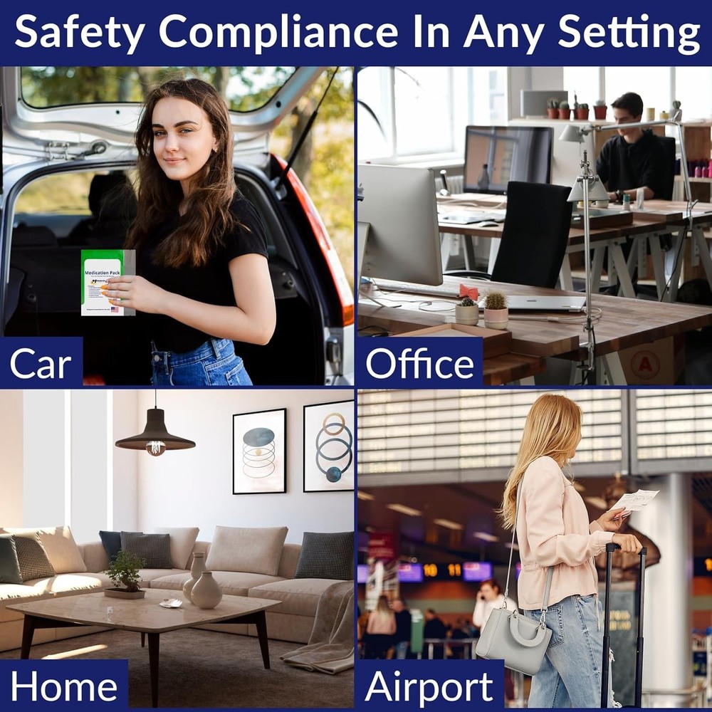 Compact First Aid Kit Refill for Travel - Includes Essential OTC Medications