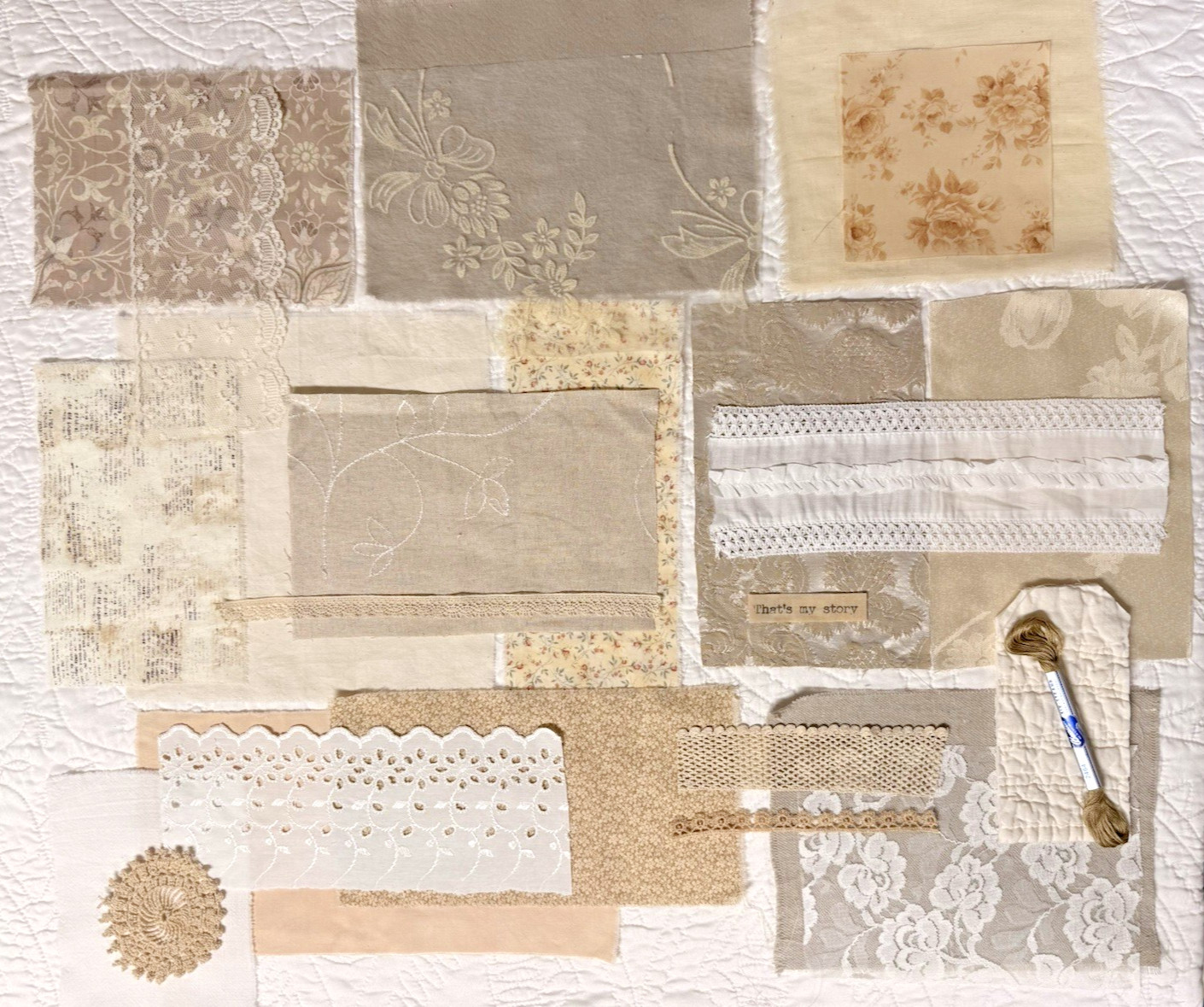 Slow Stitch Maker Neutrals Bundle – Vintage Fabric & Lace
