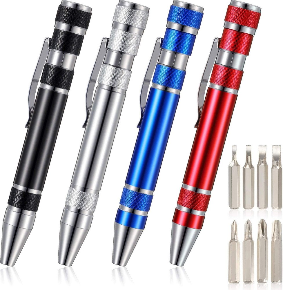 Mudder 4PCS Magnetic 8-in-1 Pen Screwdriver Multitool