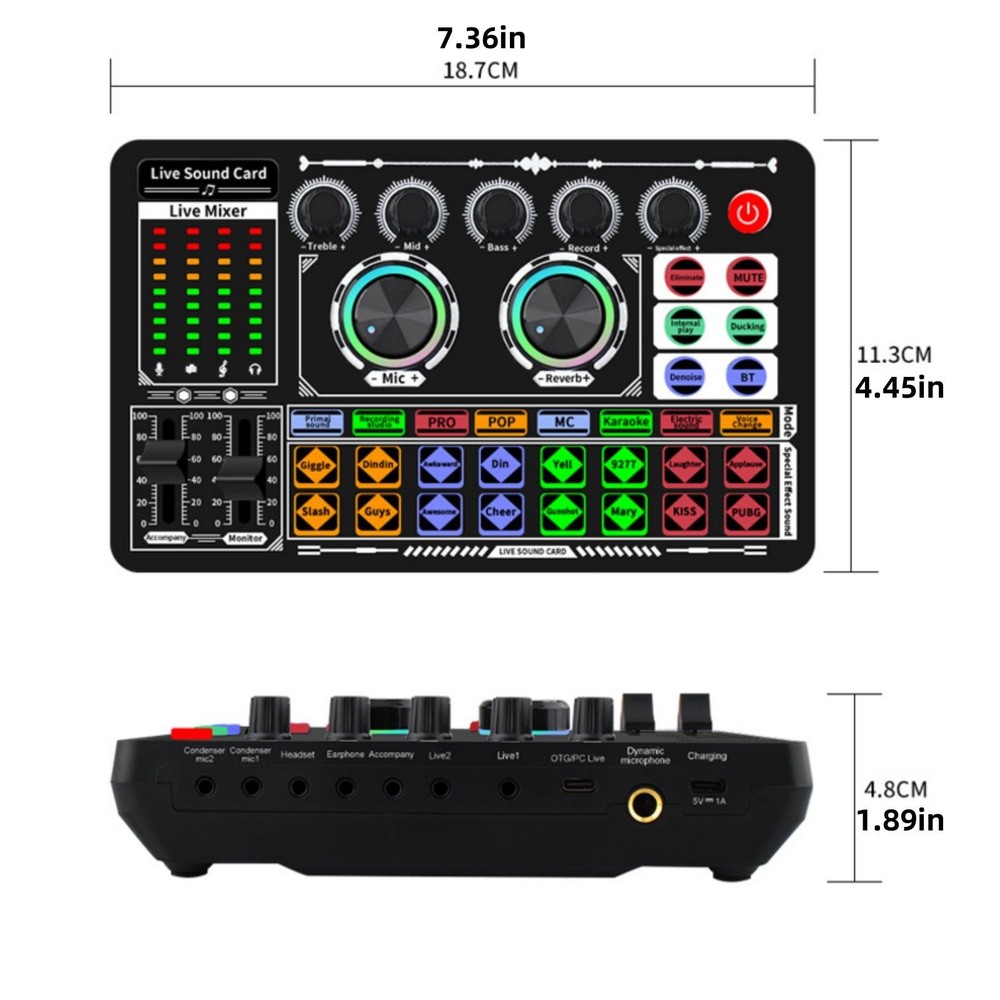 F999 Professional Live Sound Card Multi-platform Live Steaming Compatibility