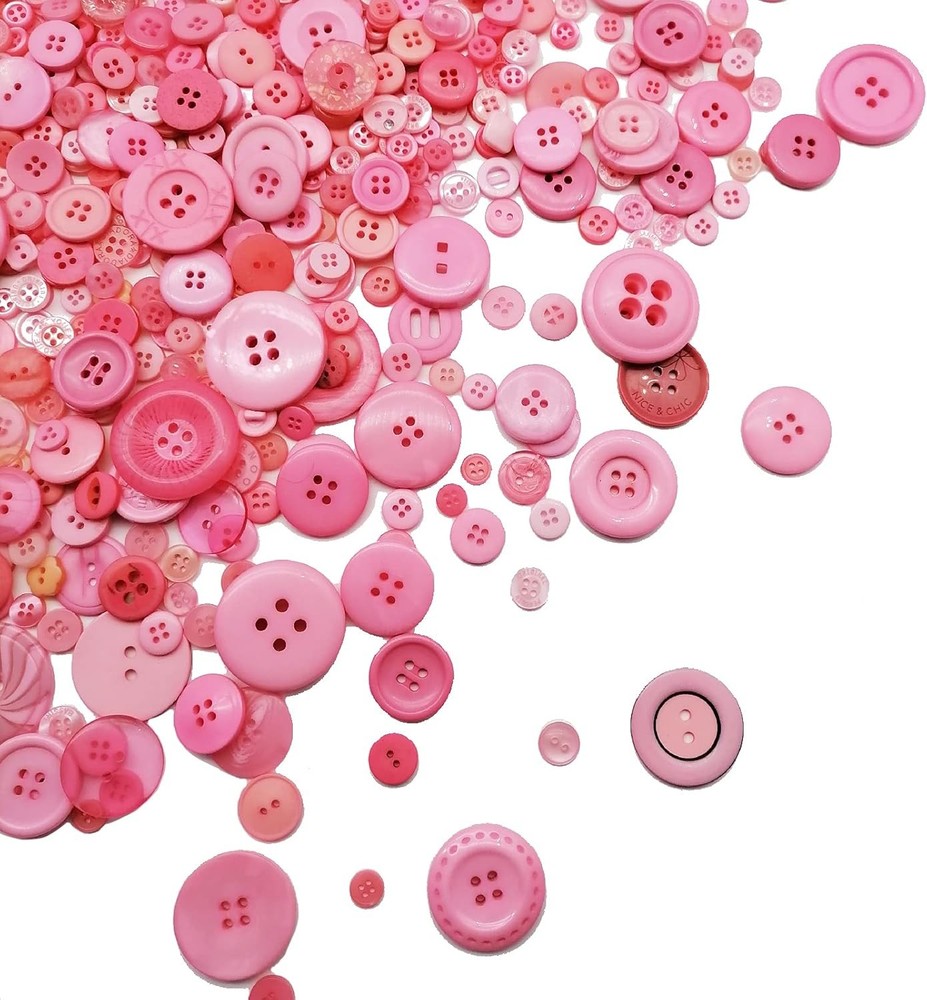 600-700Pcs Pink Buttons for Crafts Bulk Craft Assorted A,