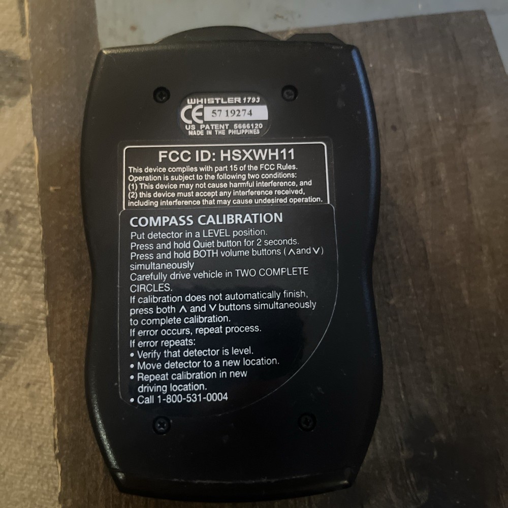 Whistler Radar 1793 Detector. *UNTESTED*