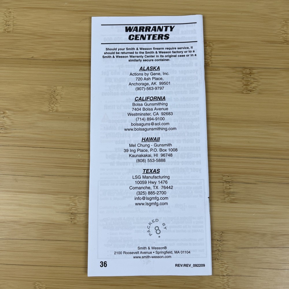 Smith & Wesson Revolvers Safety & Instruction Manual