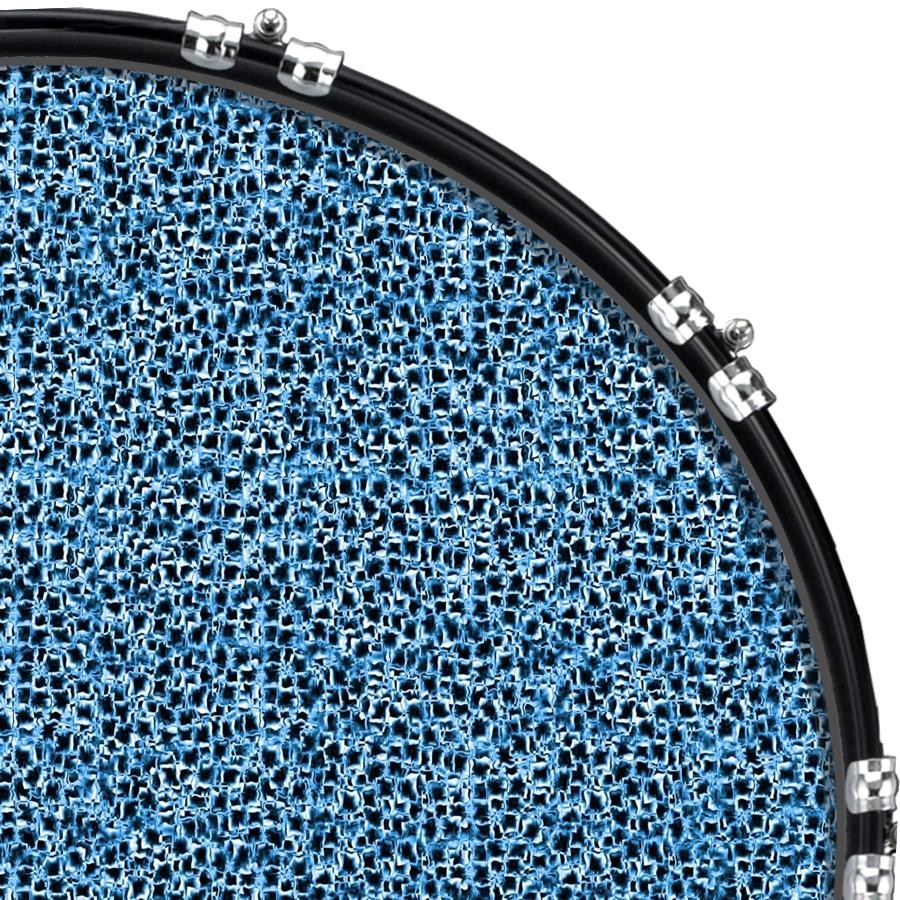 Custom 22" Kick Bass Drum Head Graphical Image Front Skin Blue Pearlesque