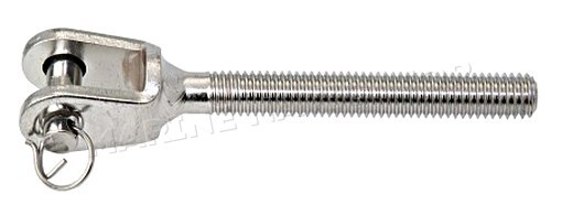 Board equipment threaded fork M20 left stainless steel