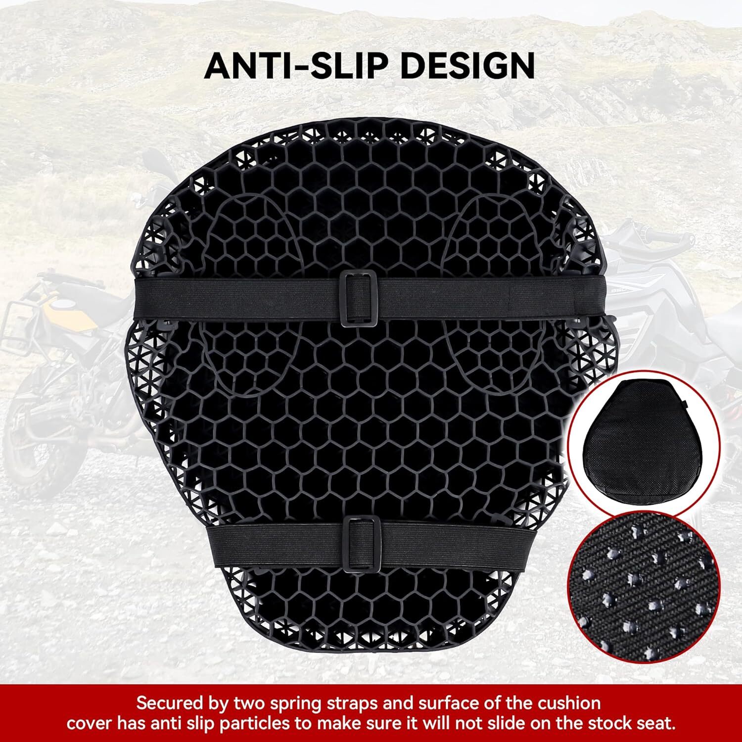Motorcycle Seat Comfort 3D Gel Seat Cushion Pressure Relief Air Pad Universal US