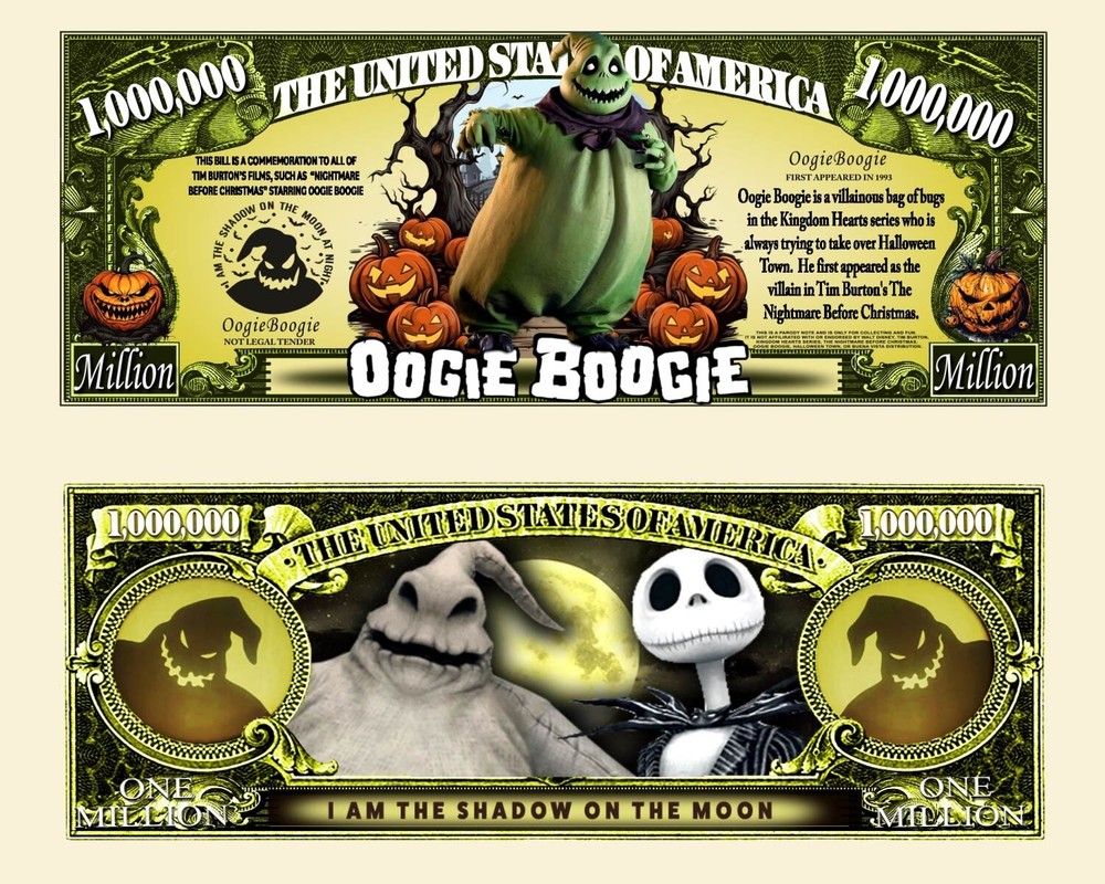 OUR OOGIE BOOGIE CARTOON NOVELTY BILL  (25 EA)