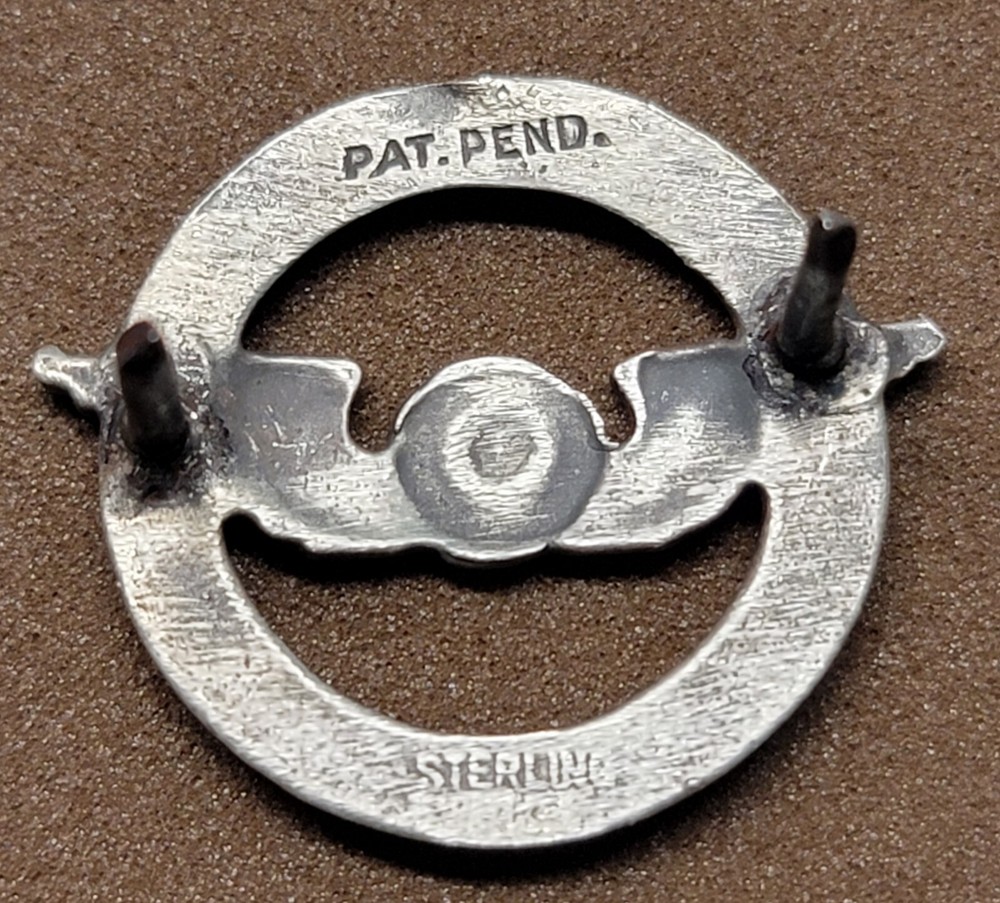 CAA War Training Badge WW II. Sterling Silver. Original.