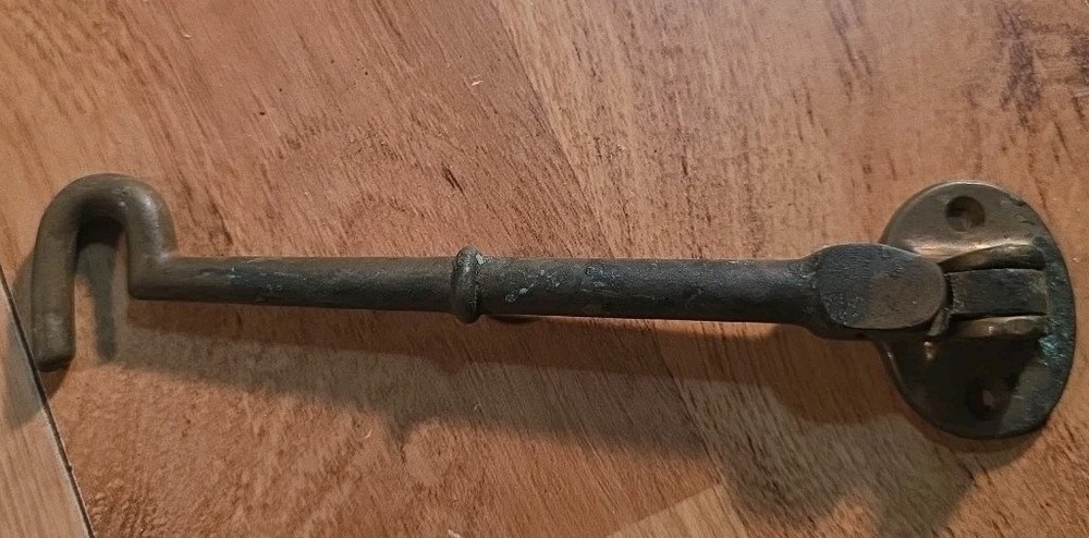 Vintage Brass Door Security Latch Hook  Shutter Catch Hardware