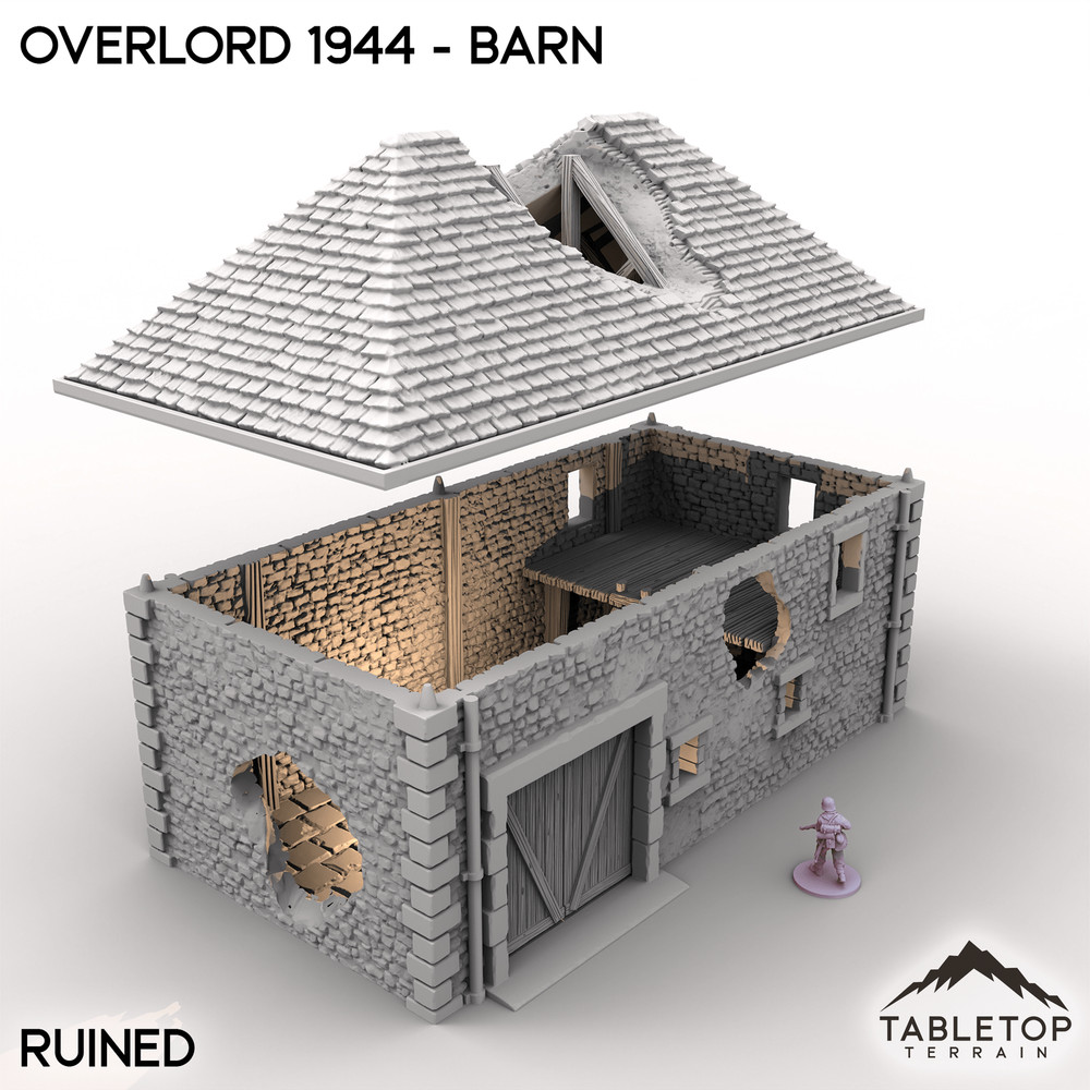 Overlord 1944 - Barn - WWII Wargame Tabletop Terrain