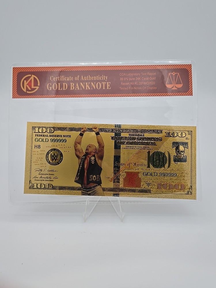 Stone Cold Steve Austin Gold Foil $100 Novelty Note WWE
