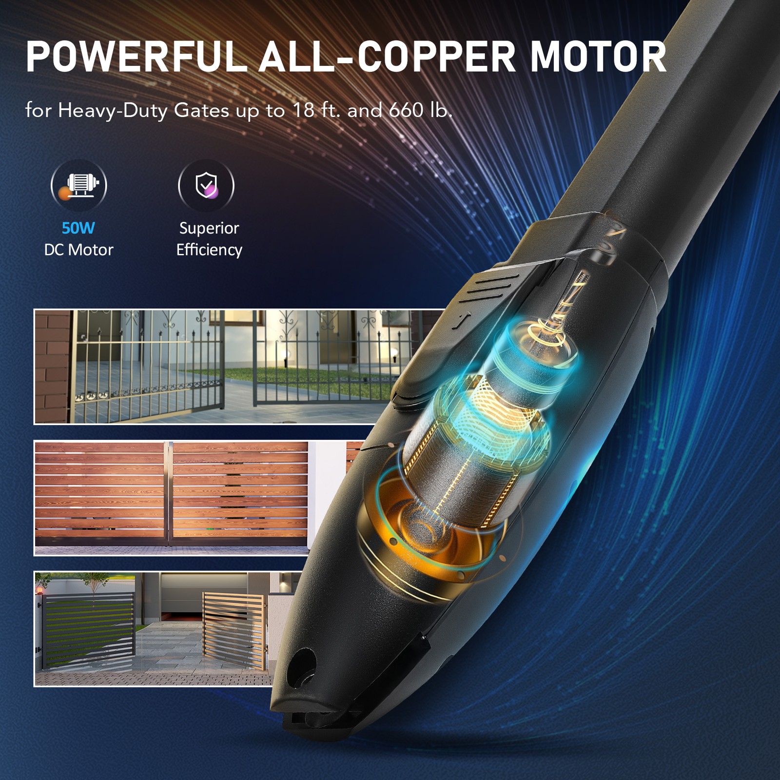 CO-Z Solar Powered Single Swing Gate Operator w 2 Remotes for 660lb Gates