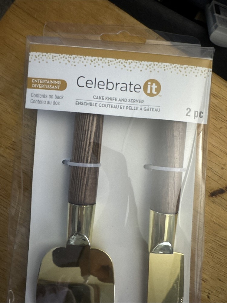 gold cake serving set 2 Pc