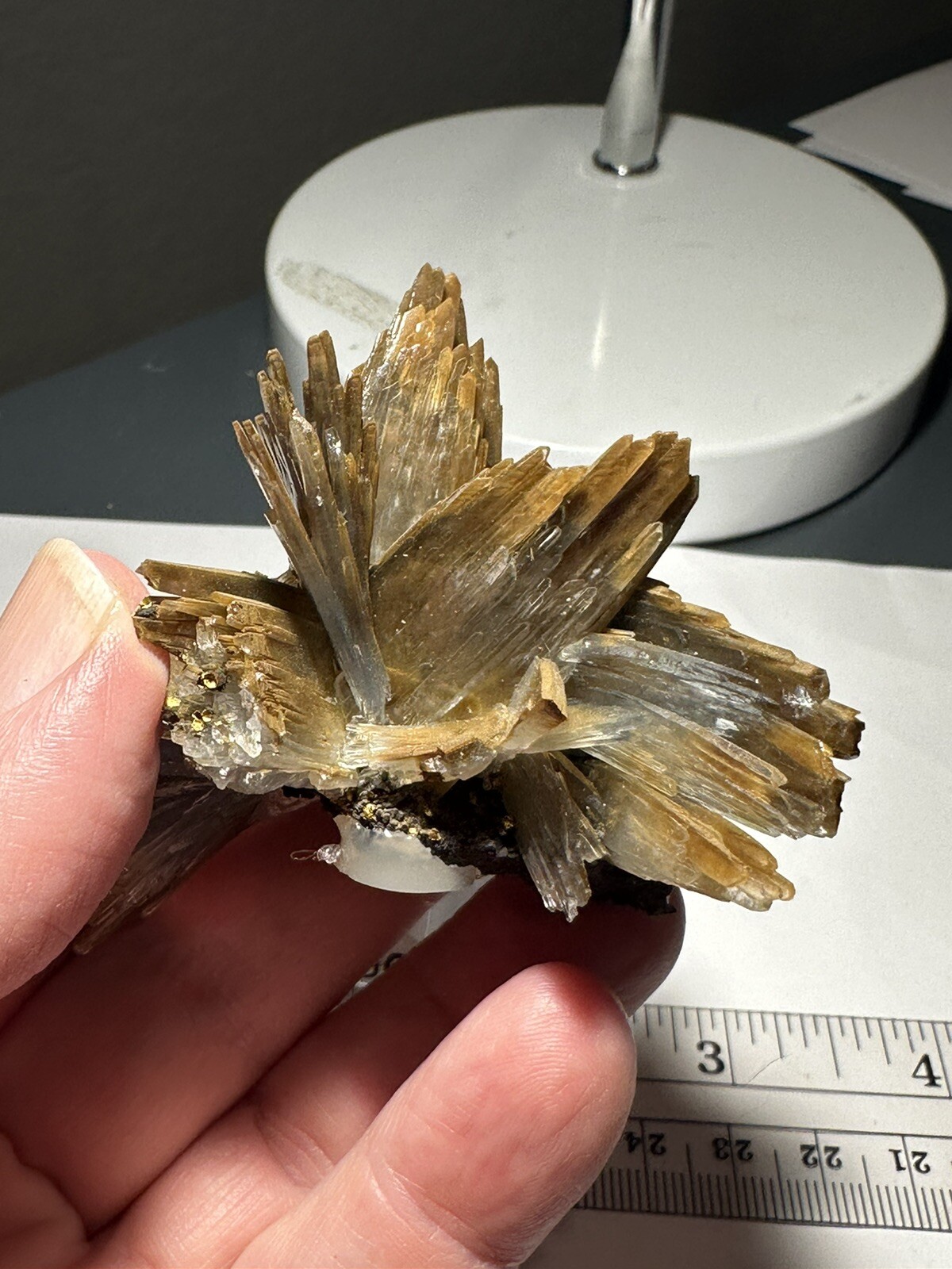 High quality rare blue barite 89 Gram specimen on acrylic stand!!