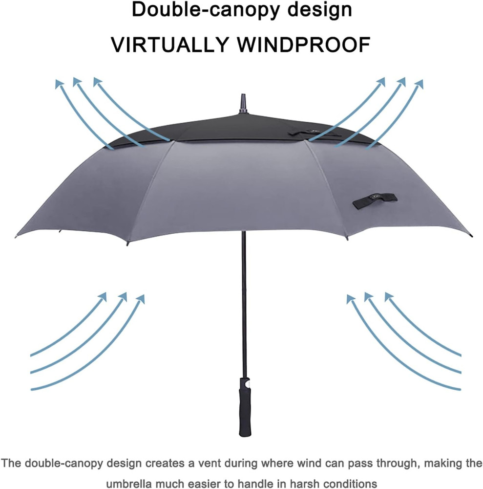 47/54/62/68 Inch Automatic Open Golf Umbrella Oversize Extra Large Double Canopy