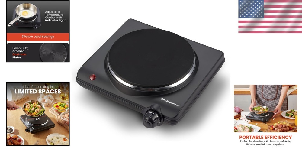 Efficient Electric Hot Plate - 1000 Watts with Adjustable Temperature Control