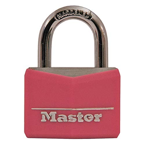 Master Lock Black Covered Aluminum Padlock, Gym Locker Lock with Key, Scratch &