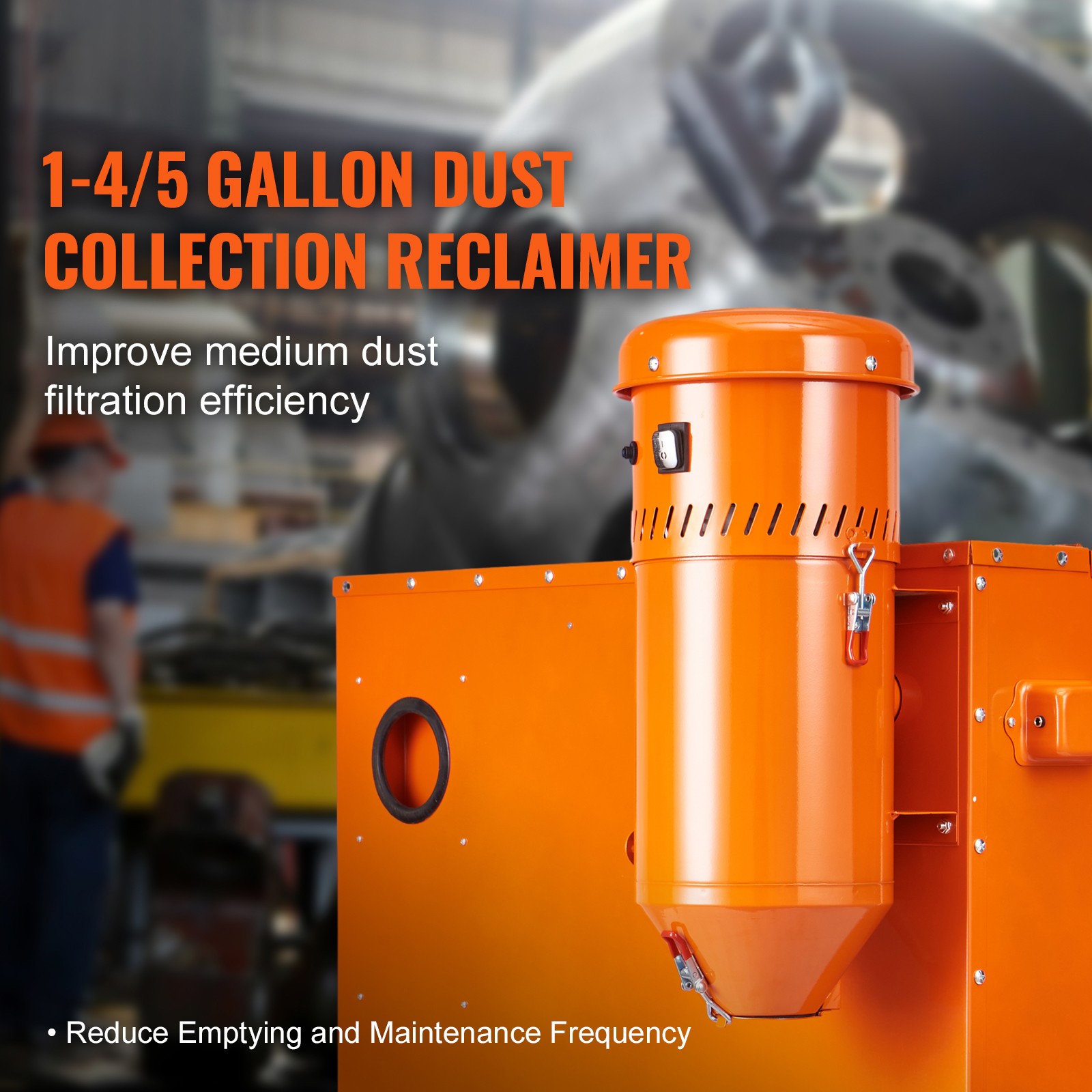 Uimoso 1.8 Gallon Dust Collector 1200W Dust Collection System Media Reclaimer