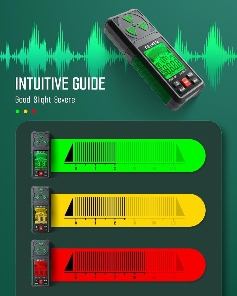 Three-in-one Portable Electromagnetic Field Detector, Hound-200