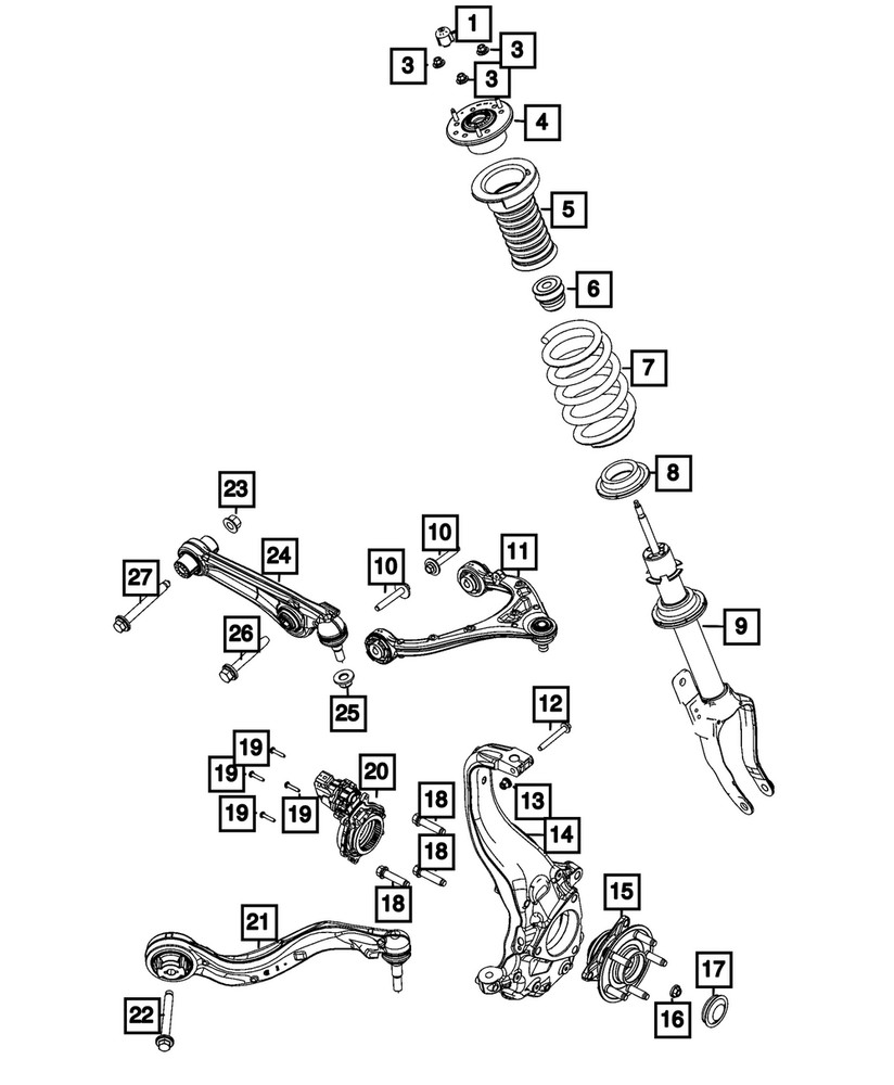 Genuine Mopar Strut Mount 68589474AB