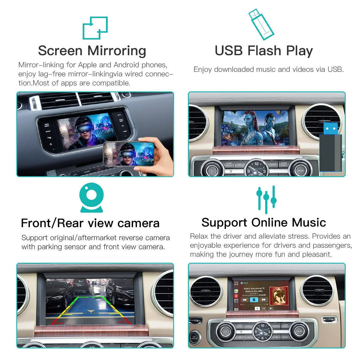 Wireless Carplay Android Auto For Land Rover Jaguar Bosch with 7/8 inch screen