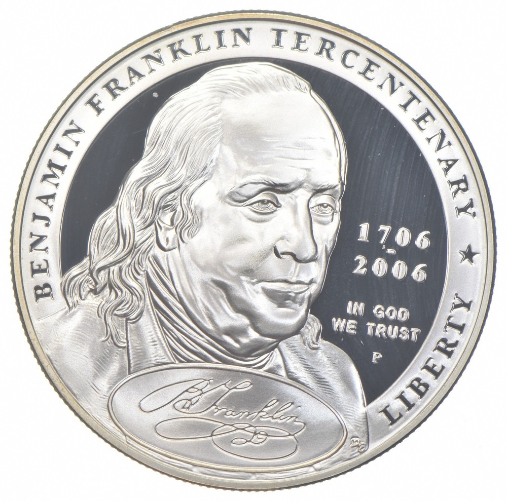 Proof 2006 Ben Franklin Founding Father - US Commemorative 90% Silver Dollar