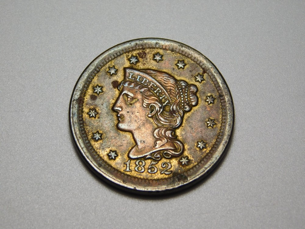 OLD US COINS 1852 BRAIDED HAIR LARGE CENT