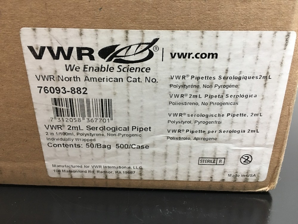VWR Cat No 76093-882 2mL Serological Pipet Case