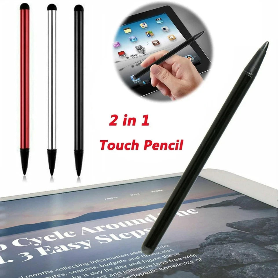 2pcs Black Stylus Pens for Universal Touch Screen Devices - Compatible with iPad