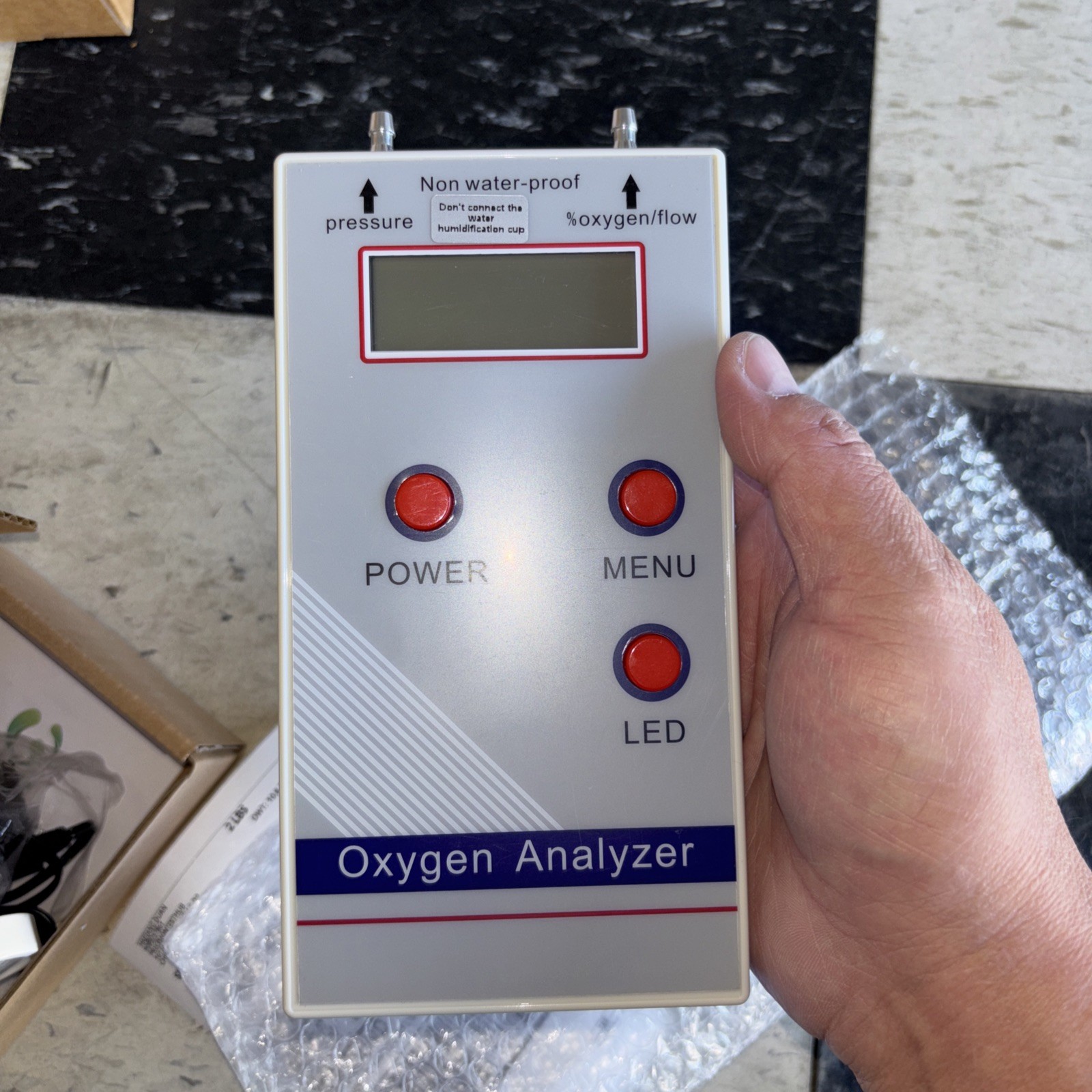 Ultrasonic Oxygen Meter O2 Flow Pressure Digital Readout Oxygen Analyzer