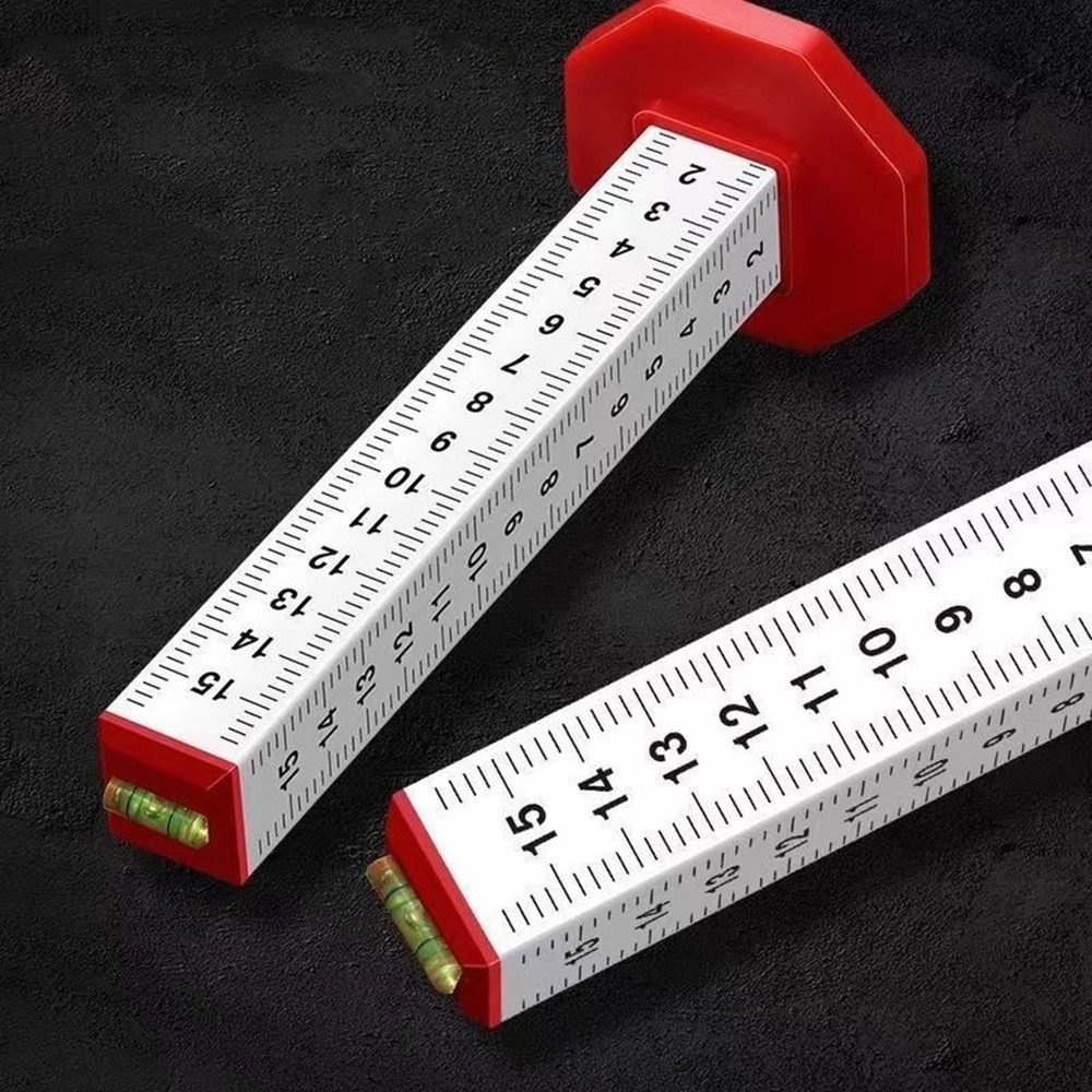 2pcs Red White Ceiling Leveling Rulers for Equal Height Tile Installation